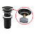 Донный клапан сифона для умывальника CLICK/CLACK 5/4″, с переливом и черной заглушкой AlcаPlast